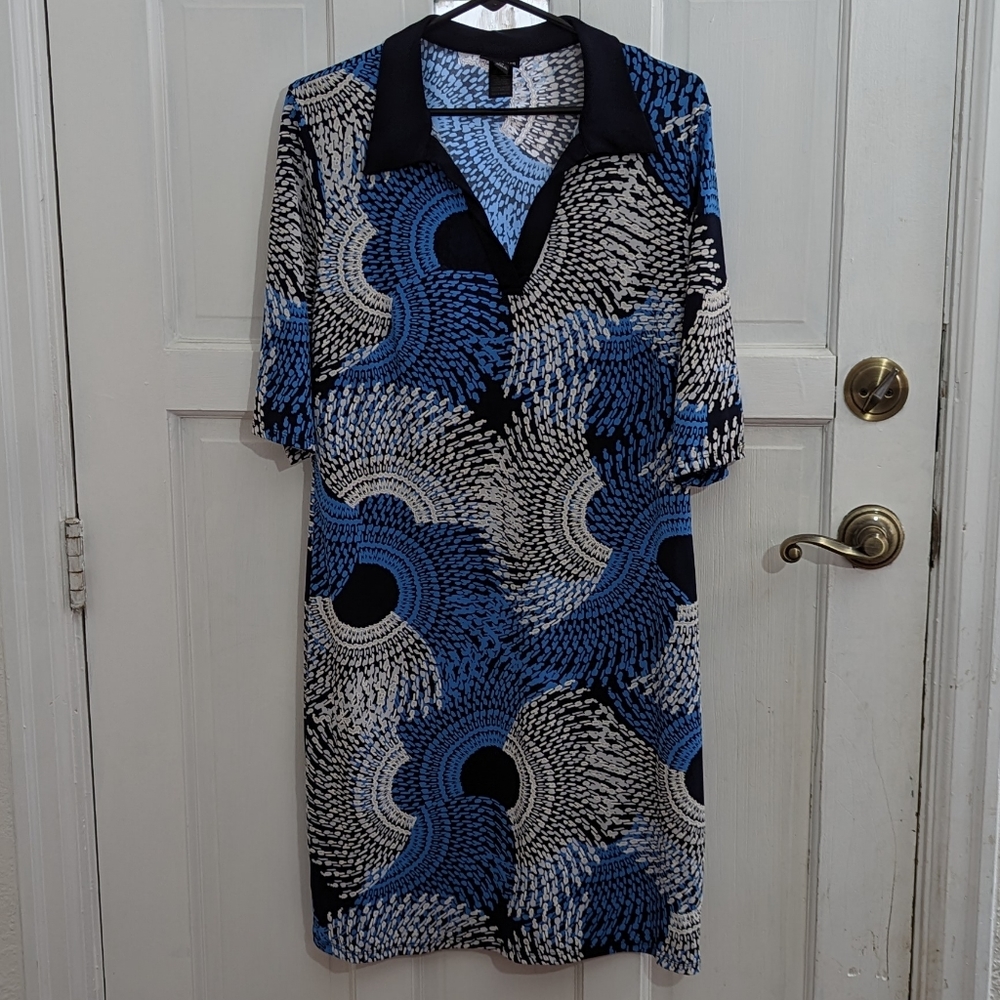 EnFocus Studio Retro Print Collared Dress